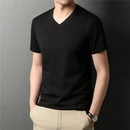 Camiseta Masculina de Algodão Com Gola V