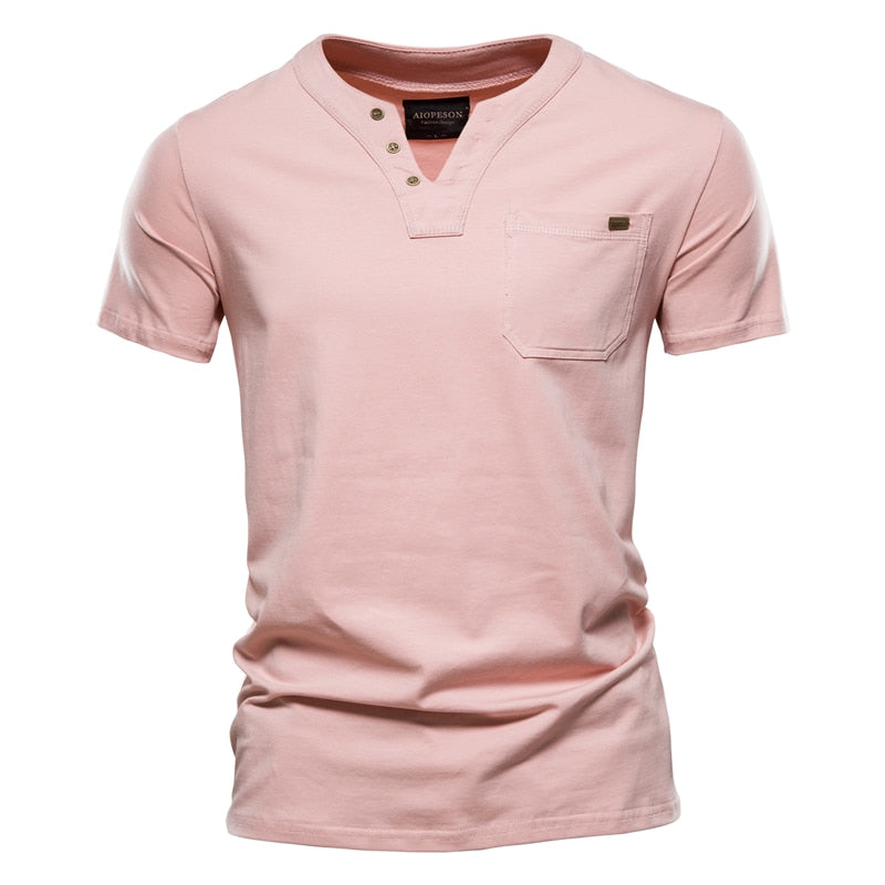 Camiseta Masculina com Gola em V Imperial