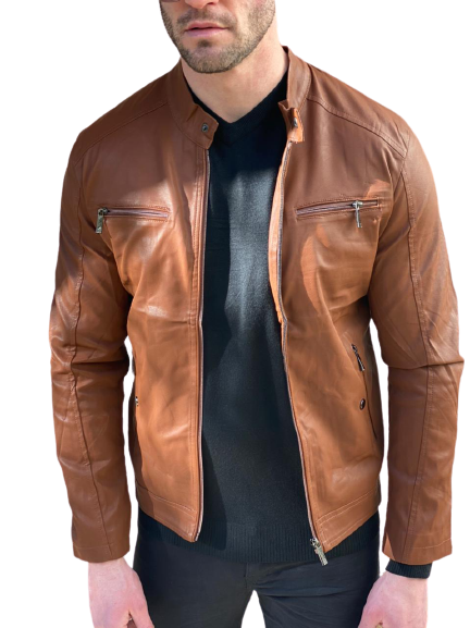 Jaqueta de Couro Masculina Premium  + brinde